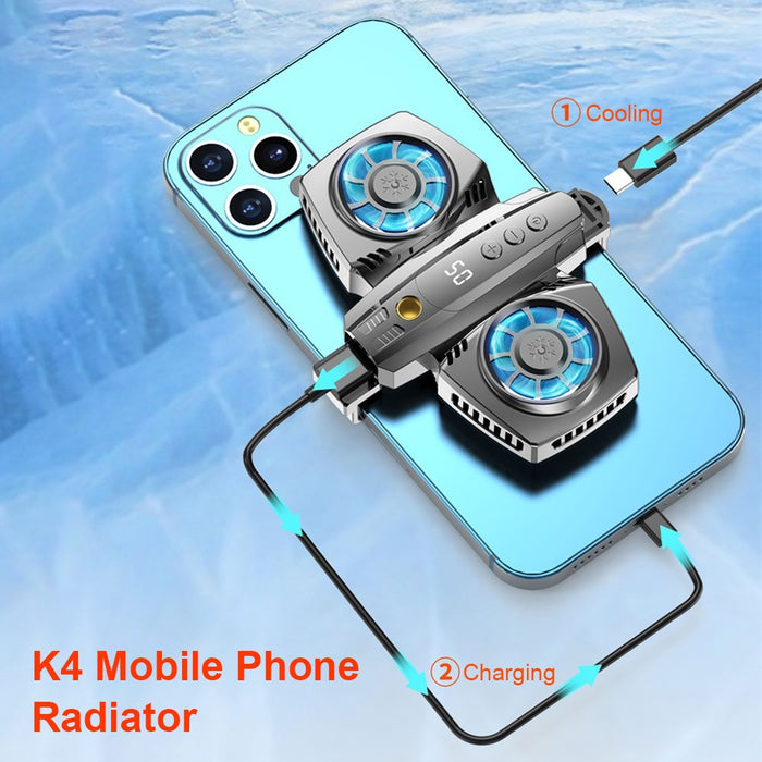 Mobile Phone Cooler Dual RGB Cooling Fan