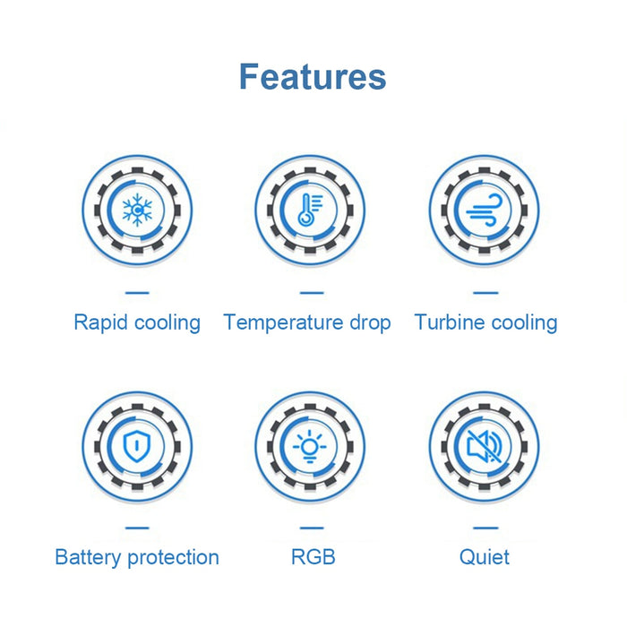 Mobile Phone Cooler Dual RGB Cooling Fan
