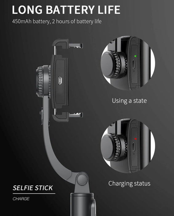 Handheld Gimbal Smartphone Bluetooth Handheld Stabilizer with Tripod Selfie Stick Folding Gimbal for Smartphone