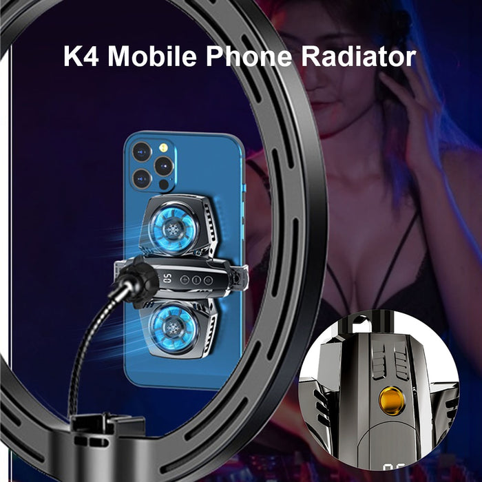 Mobile Phone Cooler Dual RGB Cooling Fan