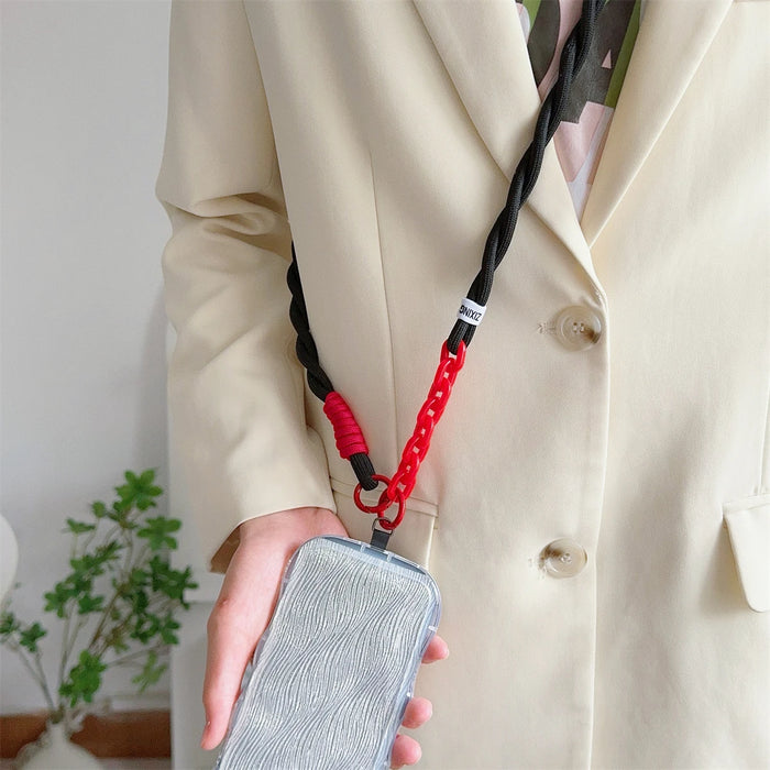 Cute Acrylic Crossbody Phone Lanyard – Universal Outdoor Neck & Shoulder Cord with Anti-Lost Wrist Strap and Secure Clip