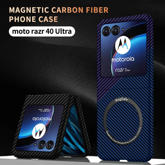 Carbon Fiber Magsafe Wireless Charging Magnetic Case Motorola Razr 40