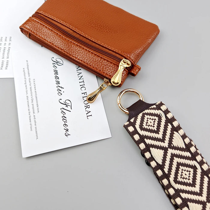 Adjustable Crossbody Phone Lanyard with Zippered Wallet Pouch