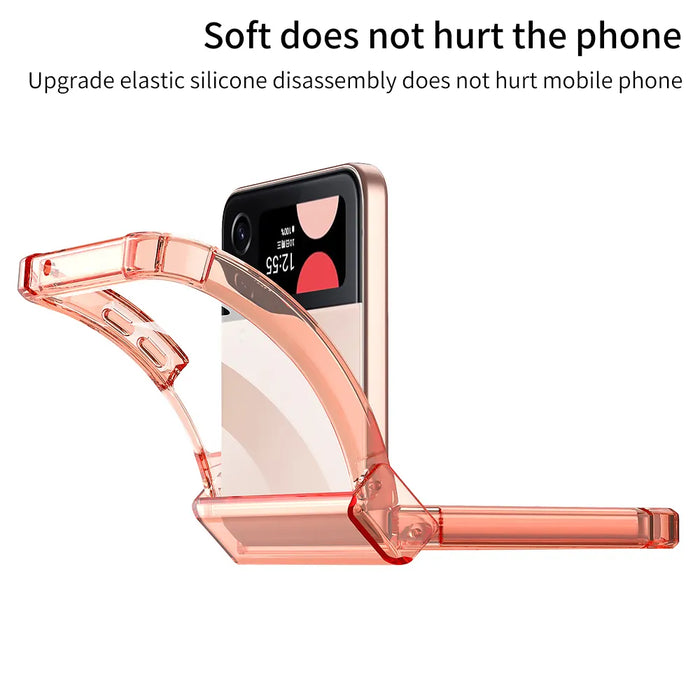 Magsafe Magnetic Transparent Folding Hinge Shockproof Hard Cover Wireless Charging Case For Samsung Galaxy Z Flip 5 4 3