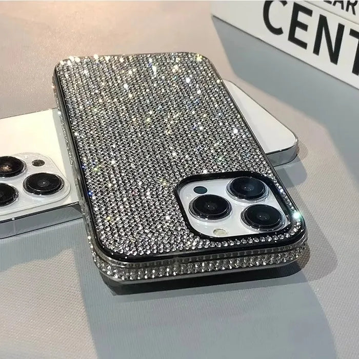 Luxury Rhinestone Camera Bumper Case for iPhone 11 Pro-18 Pro Max with Shockproof Anti-Scratch Protection