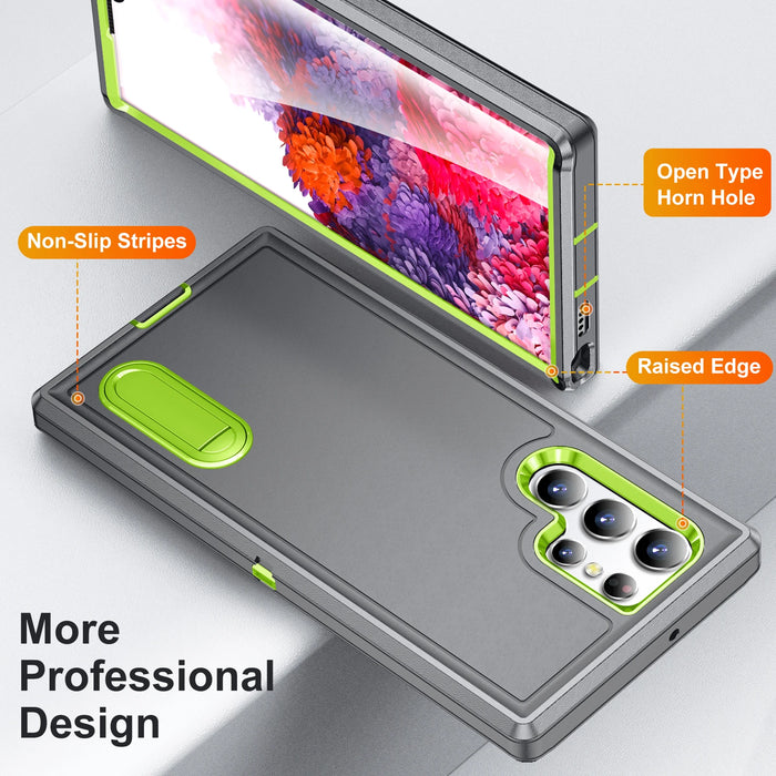 3 Layers Protection Military Grade Shockproof Heavy Duty Protective Case For Galaxy S22 Ultra S22 Plus 2022 Case with Kickstand