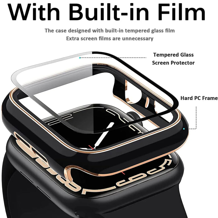 Complete Defense: Tempered Glass Bumper for Apple Watch Series 4-9