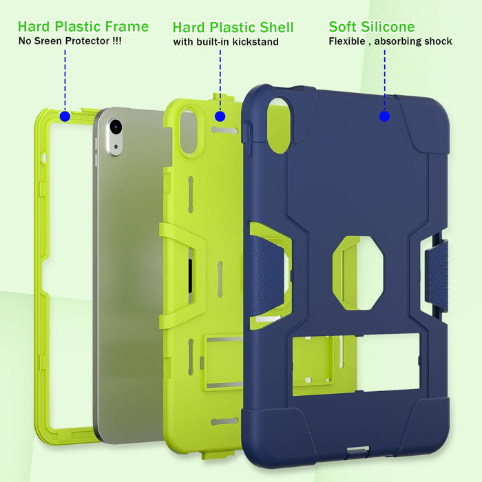 Heavy Duty Shockproof Rugged Protective Cover with Built-in Kickstand for iPad