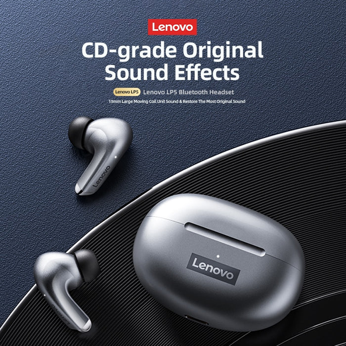 Lenovo LP5  Wireless Bluetooth Earbuds HiFi Music Earphone With Mic Headphones Sports Waterproof Headset