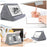Multifunctional pillow-type tablet and phone holder, suitable for iPad and other devices, made from sponge material for added comfort.