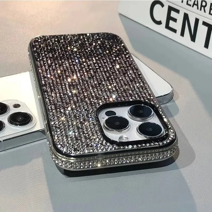 Luxury Rhinestone Camera Bumper Case for iPhone 11 Pro-18 Pro Max with Shockproof Anti-Scratch Protection