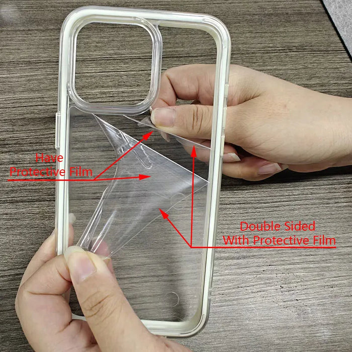 Luxury Candy-Color Frame Clear Back iPhone Case – Acrylic Shockproof Bumper Cover (iPhone 11–17 Pro Max & Plus)