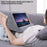 Multifunctional pillow-type tablet and phone holder, suitable for iPad and other devices, made from sponge material for added comfort.