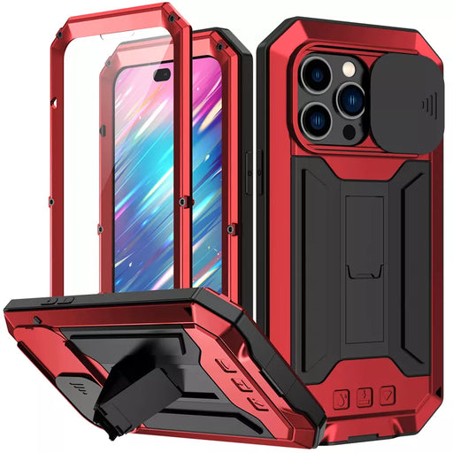 Military Grade Full-Body Rugged Built-in Kickstand Slide Camera Protective Cover Shell for iPhone 13/14