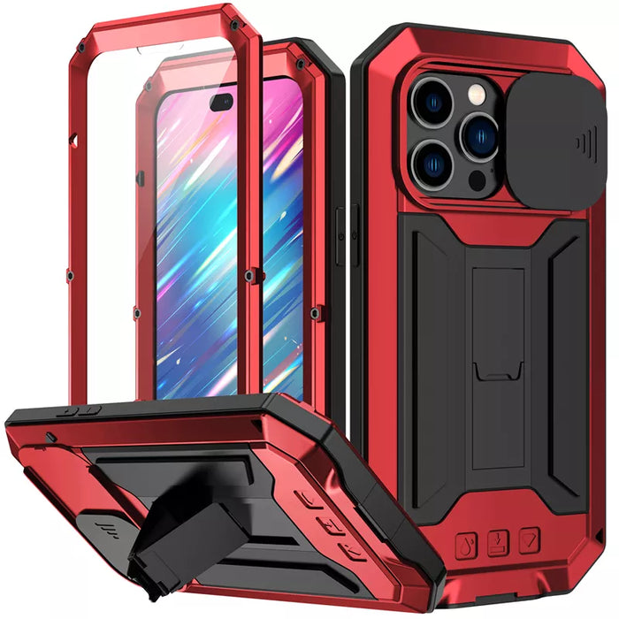 Military Grade Full-Body Rugged Built-in Kickstand Slide Camera Protective Cover Shell for iPhone 13/14