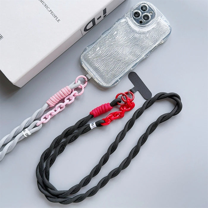 Cute Acrylic Crossbody Phone Lanyard – Universal Outdoor Neck & Shoulder Cord with Anti-Lost Wrist Strap and Secure Clip