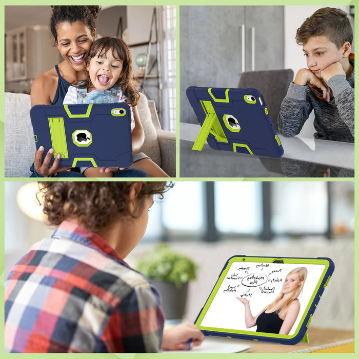 Heavy Duty Shockproof Rugged Protective Cover with Built-in Kickstand for iPad