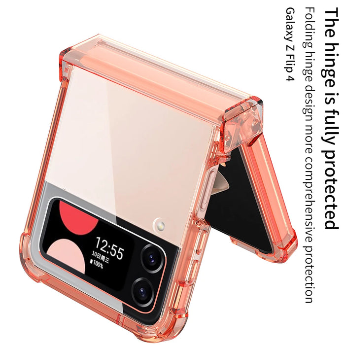 Magsafe Magnetic Transparent Folding Hinge Shockproof Hard Cover Wireless Charging Case For Samsung Galaxy Z Flip 5 4 3