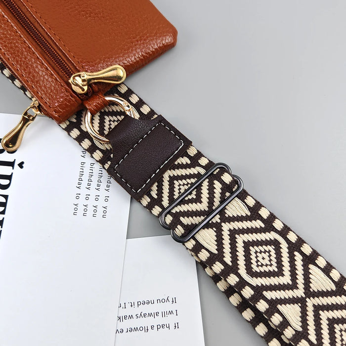 Adjustable Crossbody Phone Lanyard with Zippered Wallet Pouch