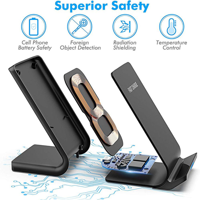 30W Qi Wireless Charger Stand Fast Charging Dock Station Phone Holder