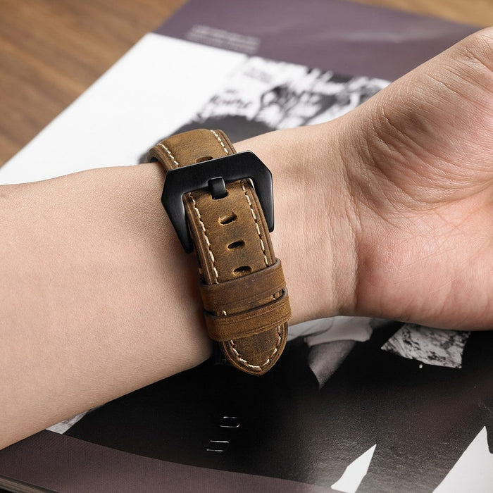 Genuine Leather Watch Band For HAUWEI Amazfit Huawei Samsung Galaxy Watch Active2 46mm 42