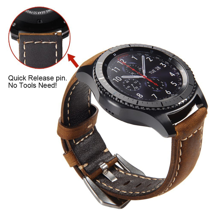 Genuine Leather Watch Band For HAUWEI Amazfit Huawei Samsung Galaxy Watch Active2 46mm 42