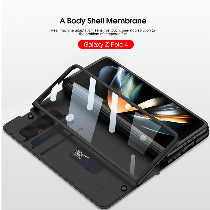 Leather Shockproof Case Cover with Pen Slot For Galaxy Z Fold 4