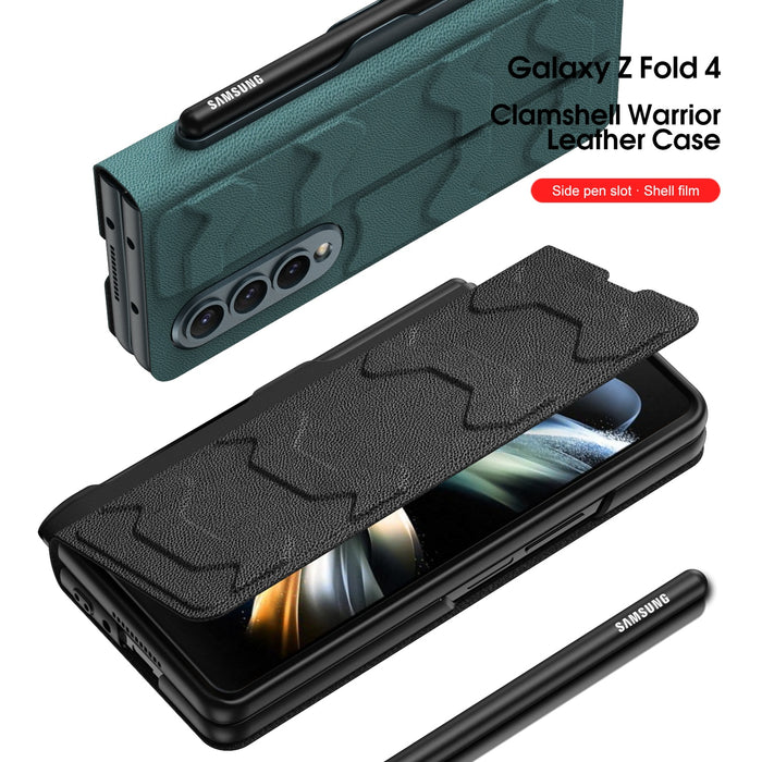 Leather Shockproof Case Cover with Pen Slot For Galaxy Z Fold 4