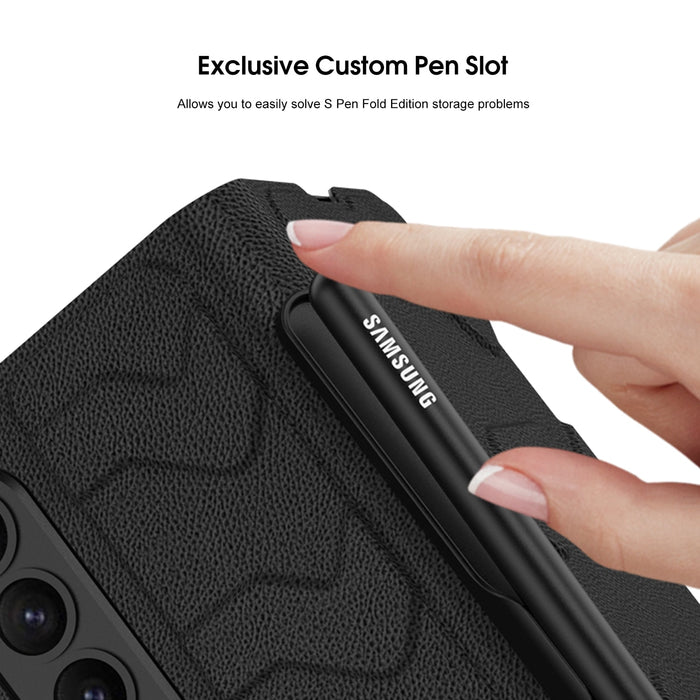 Leather Shockproof Case Cover with Pen Slot For Galaxy Z Fold 4