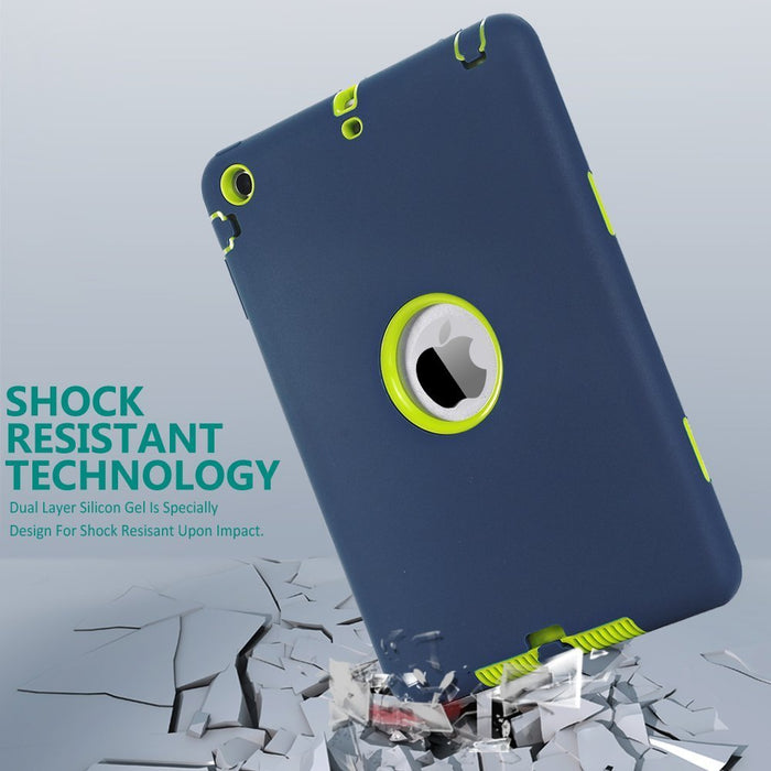 Shockproof Heavy Duty Silicone Hard Case for iPad mini 1/2/3 with Screen Protector Film+free Stylus Pen