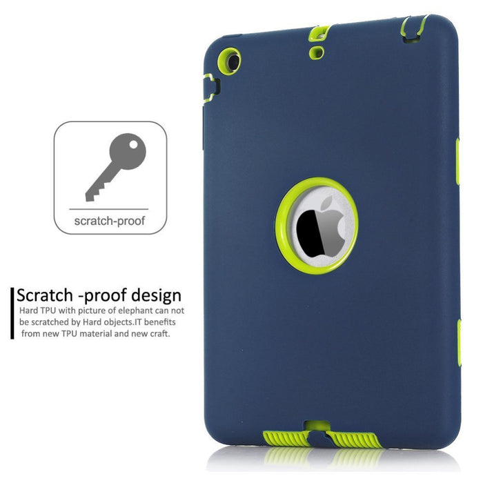 Shockproof Heavy Duty Silicone Hard Case for iPad mini 1/2/3 with Screen Protector Film+free Stylus Pen