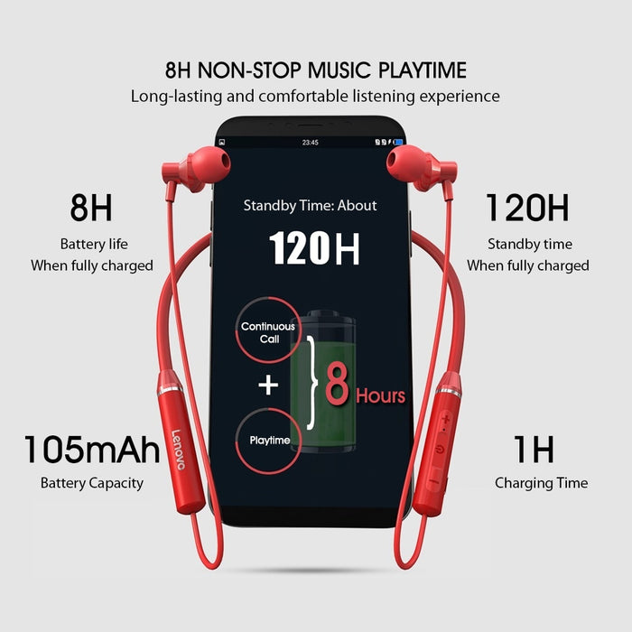 Lenovo HE05 Wireless Magnetic Waterproof Sport Headset with Mic Noise Cancelling