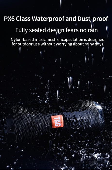 TG117 Portable Outdoor Bluetooth-compatible Speakers Waterproof Column Loudspeaker Support TF Card & FM Radio