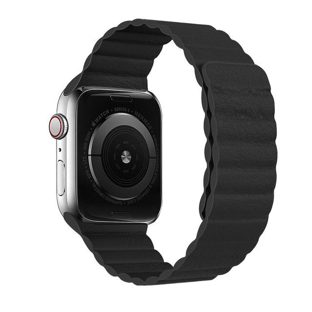 Magnetic Leather Loop Strap for Apple Watch