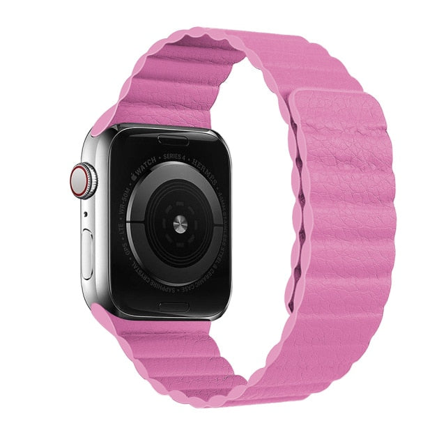 Magnetic Leather Loop Strap for Apple Watch