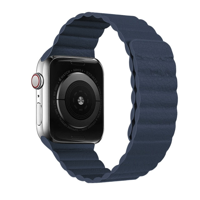 Magnetic Leather Loop Strap for Apple Watch