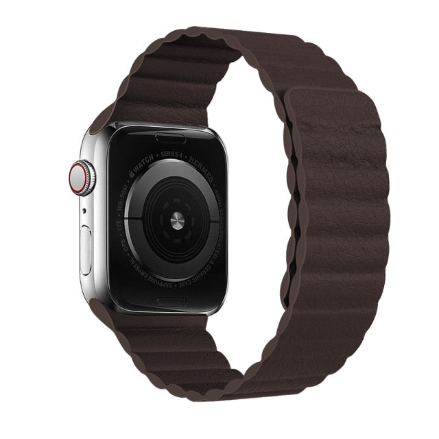 Magnetic Leather Loop Strap for Apple Watch