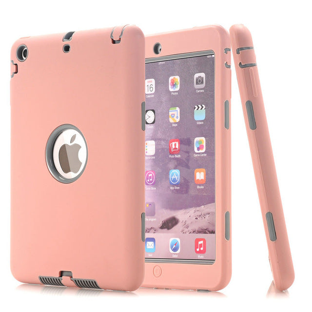 Shockproof Heavy Duty Silicone Hard Case for iPad mini 1/2/3 with Screen Protector Film+free Stylus Pen