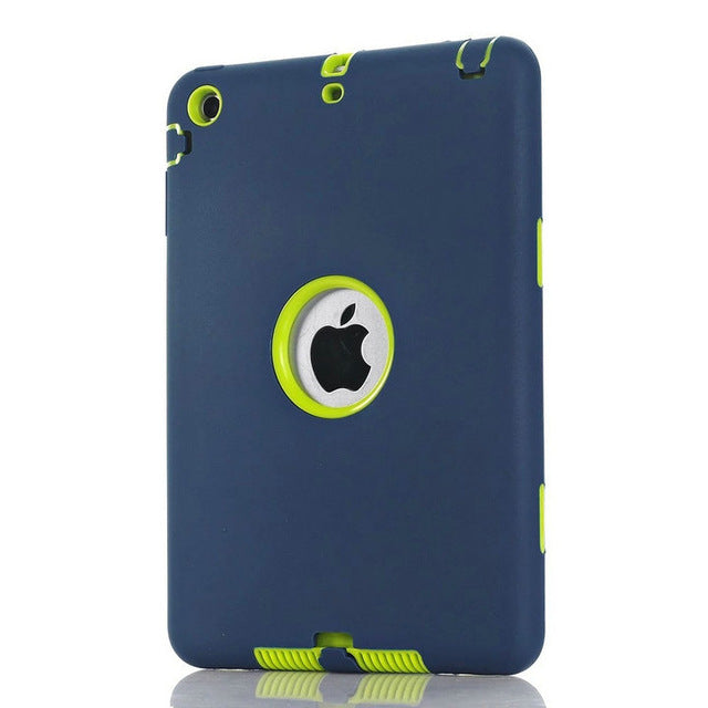 Shockproof Heavy Duty Silicone Hard Case for iPad mini 1/2/3 with Screen Protector Film+free Stylus Pen