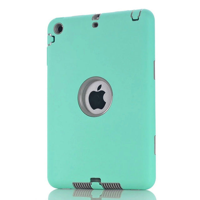 Shockproof Heavy Duty Silicone Hard Case for iPad mini 1/2/3 with Screen Protector Film+free Stylus Pen