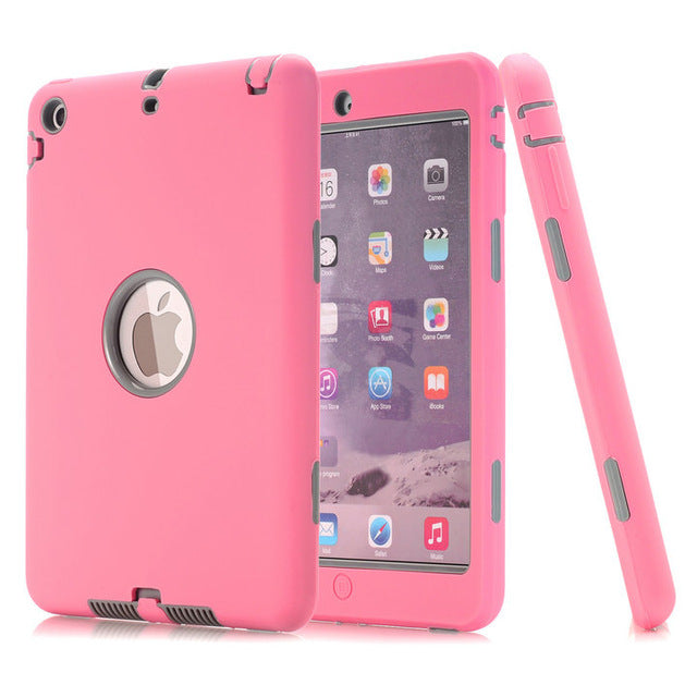 Shockproof Heavy Duty Silicone Hard Case for iPad mini 1/2/3 with Screen Protector Film+free Stylus Pen