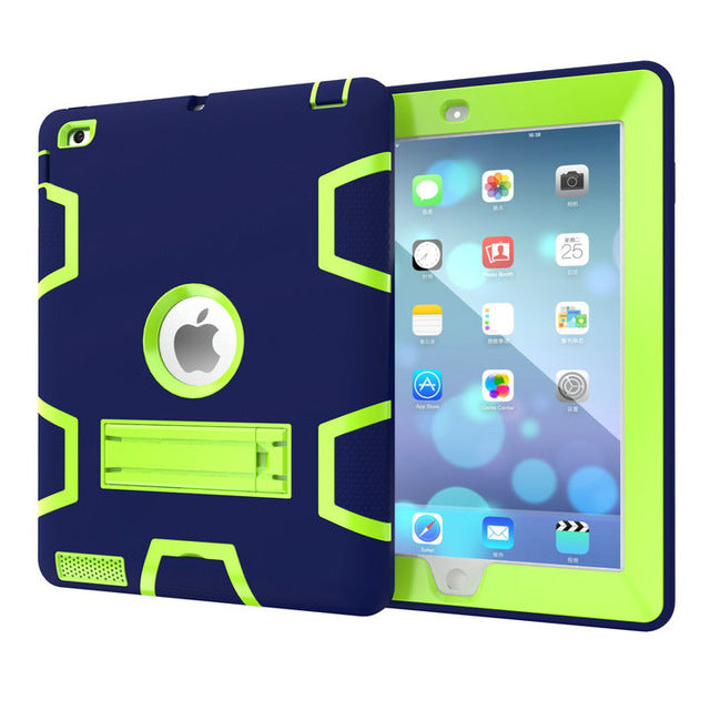 Hybrid Three Layer Heavy Duty Armor Full Body Protector Case with Free stylus For Apple iPad 2 iPad 3 iPad 4