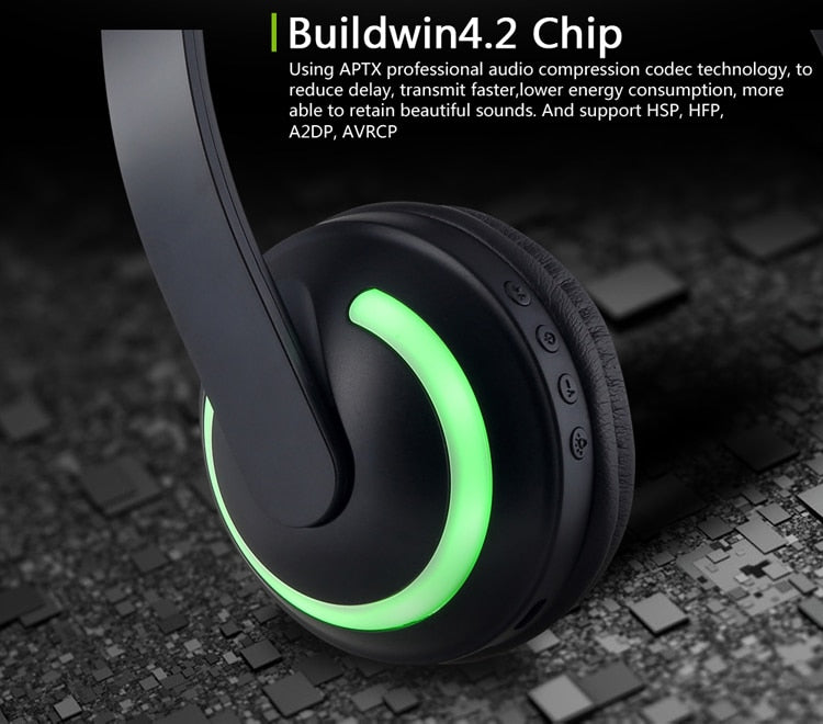 Cat Ear Bluetooth Headphones Flashing Ears 7 Colors LED light For Women and Kids