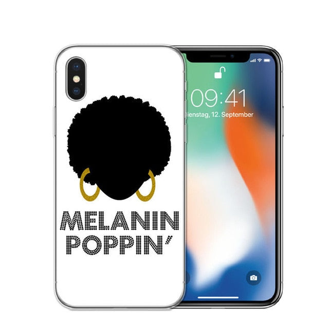 Melanin Poppin Soft Silicone Phone Case for iPhone
