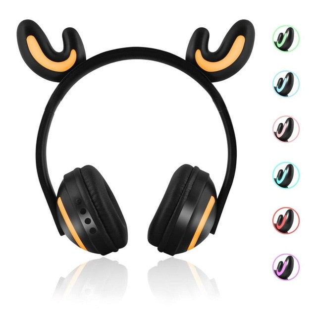 Cat Ear Bluetooth Headphones Flashing Ears 7 Colors LED light For Women and Kids