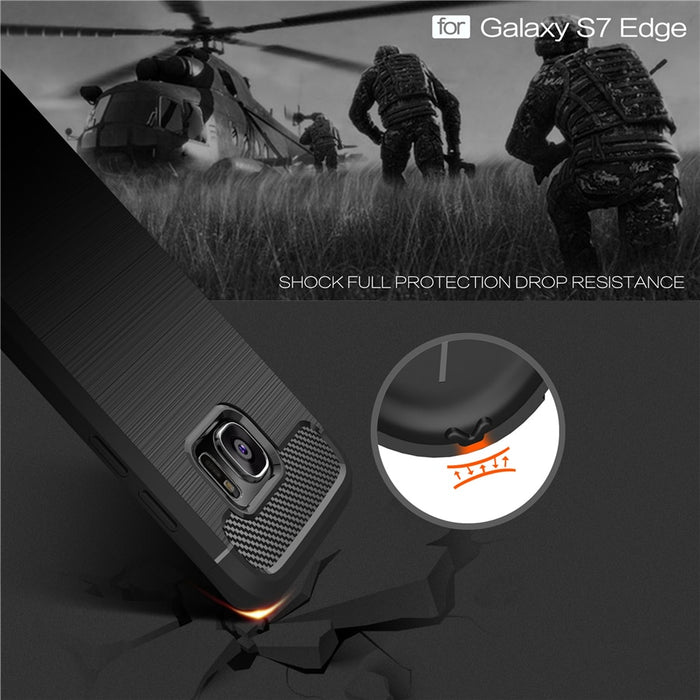 Shockproof Carbon Fiber Phone Case For Samsung Galaxy S6 S6 Edge S7 S7 Edge S8 S9
