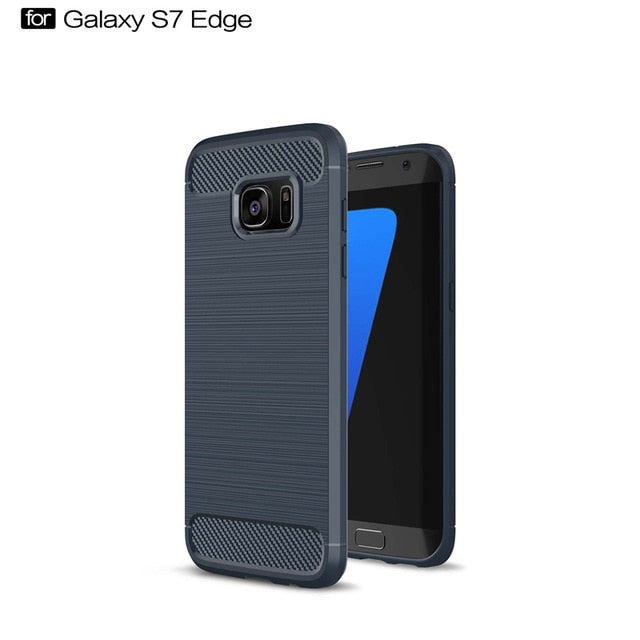 Shockproof Carbon Fiber Phone Case For Samsung Galaxy S6 S6 Edge S7 S7 Edge S8 S9