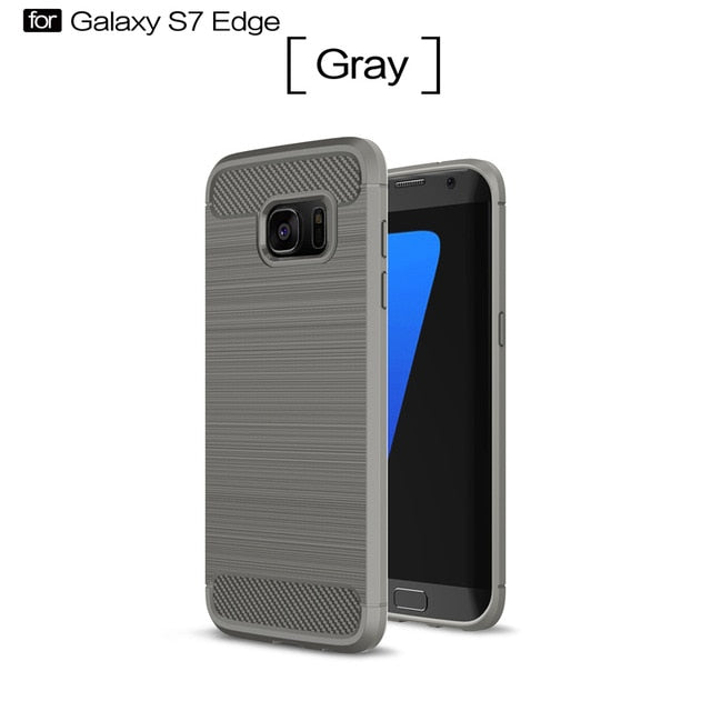 Shockproof Carbon Fiber Phone Case For Samsung Galaxy S6 S6 Edge S7 S7 Edge S8 S9