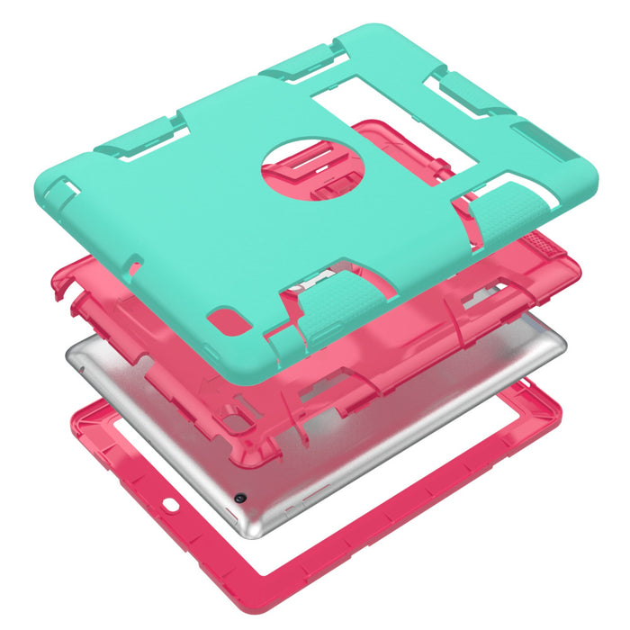 Hybrid Three Layer Heavy Duty Armor Full Body Protector Case with Free stylus For Apple iPad 2 iPad 3 iPad 4